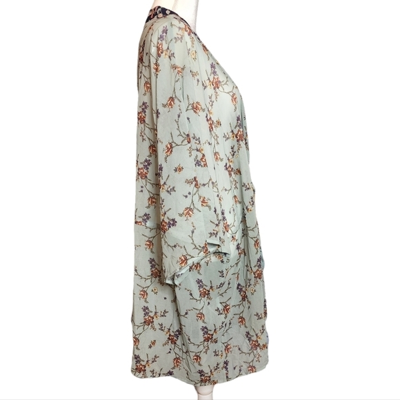 Daniel Rainn DR2 Tie Waist Chiffon Top Kimono Coverup Size 2X Floral - Picture 8 of 17